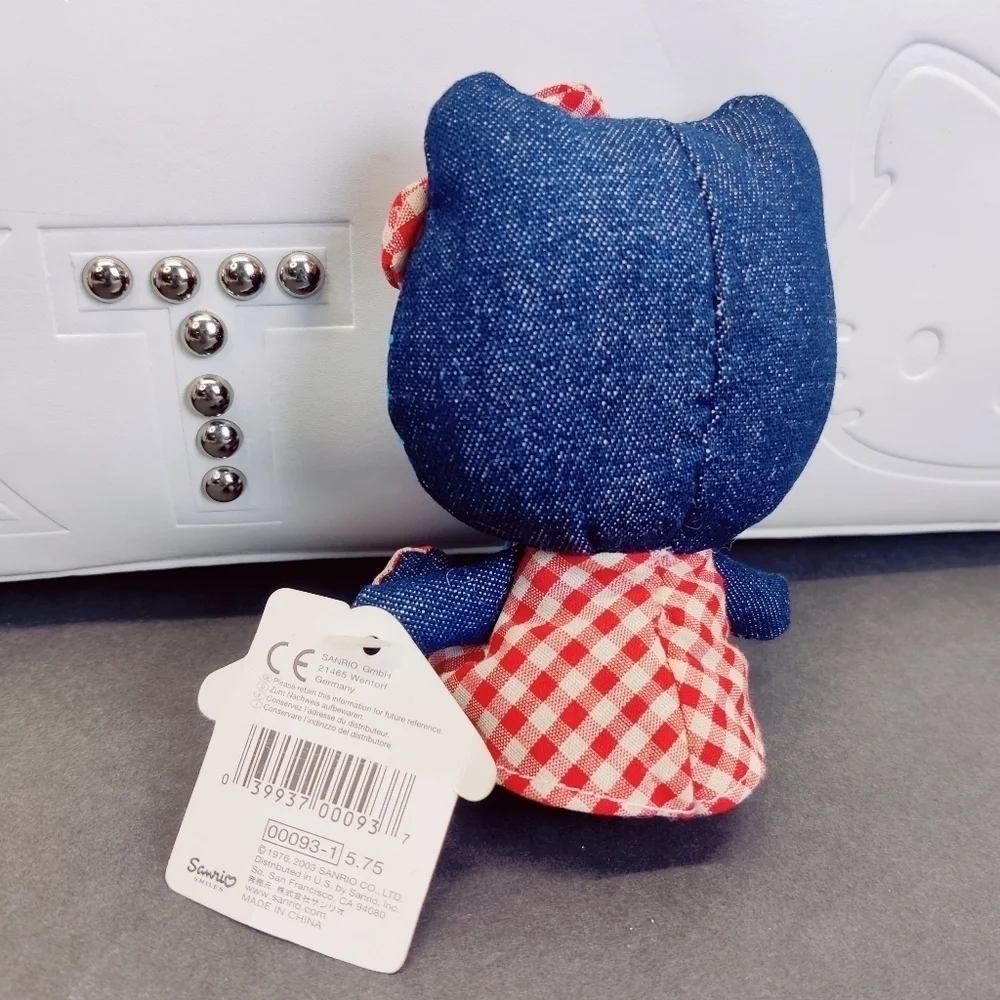 Y2K Hello Kitty Doll Denim & Gingham + Free Collection: Purse, PEZ Box, Coin Bag - Picture 3 of 16